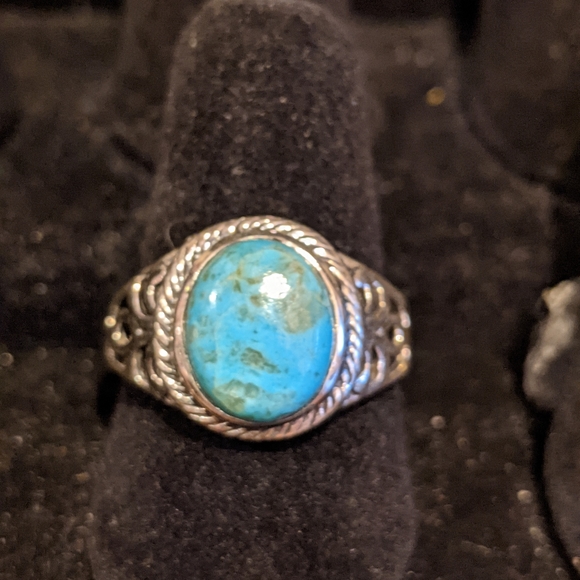 Arizona Mohave Turquoise 925 Silver Ring, size 8.5 - Picture 15 of 15